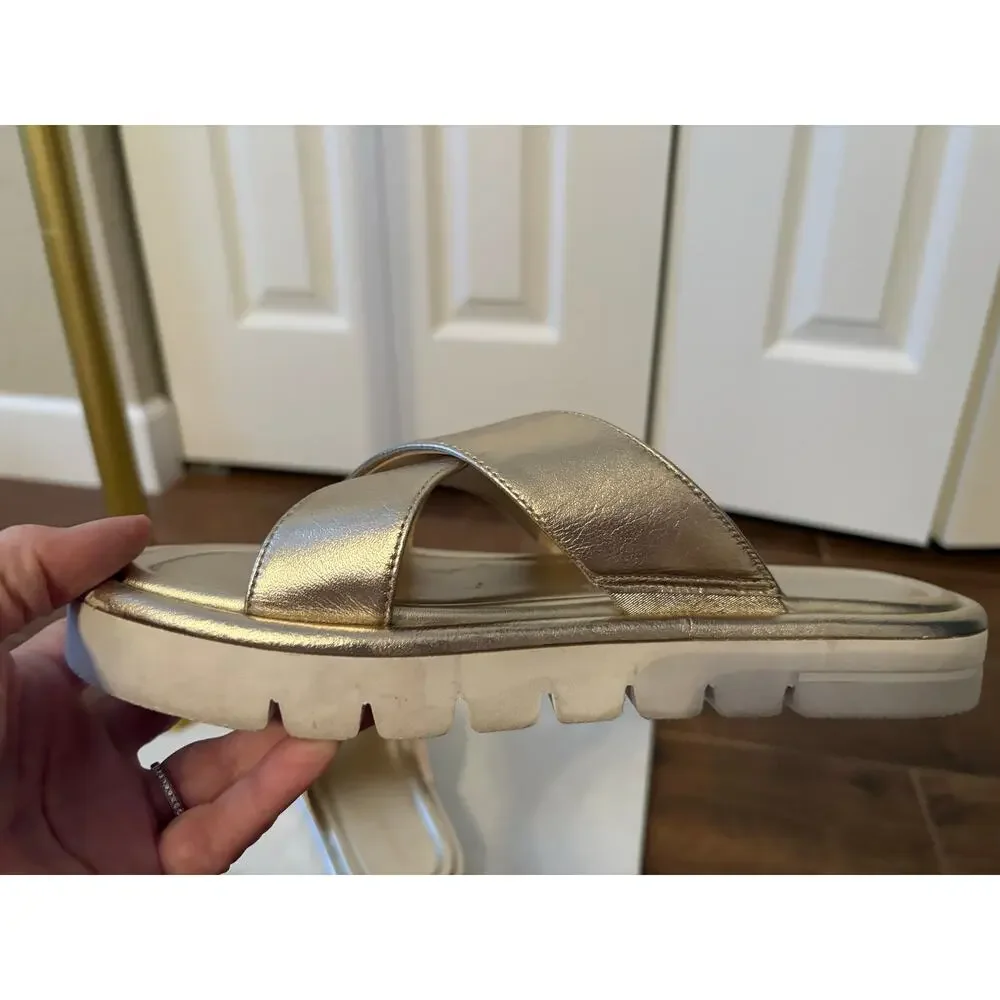 Stuart Weitzman Sandal Roza Lift Metallic Gold Luxury